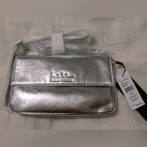 Nicole Miller Handbags - Nicole Miller Small Silver Shoulder Bag 9x5.5x2